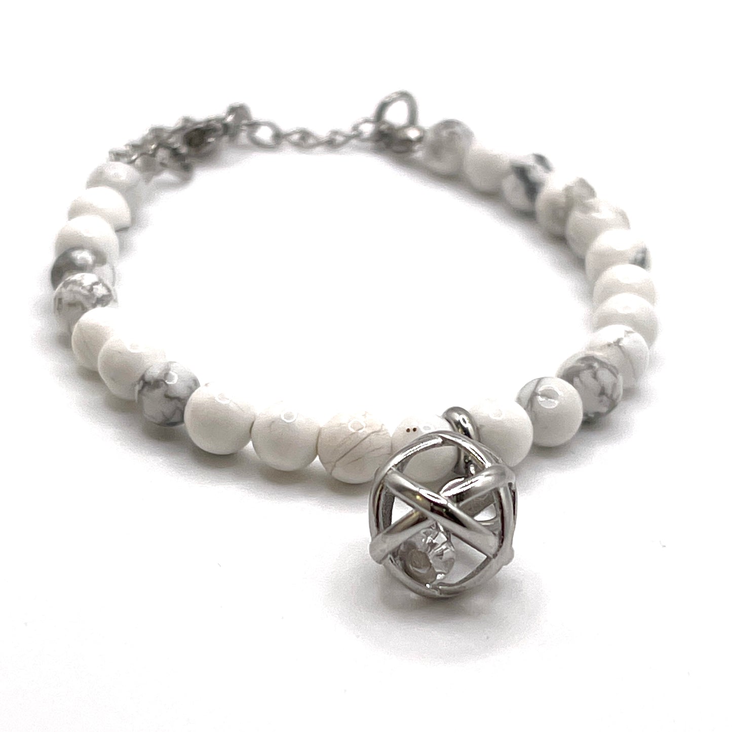 Bracciale Howlite con Genesa Crystal Cristallo di Rocca